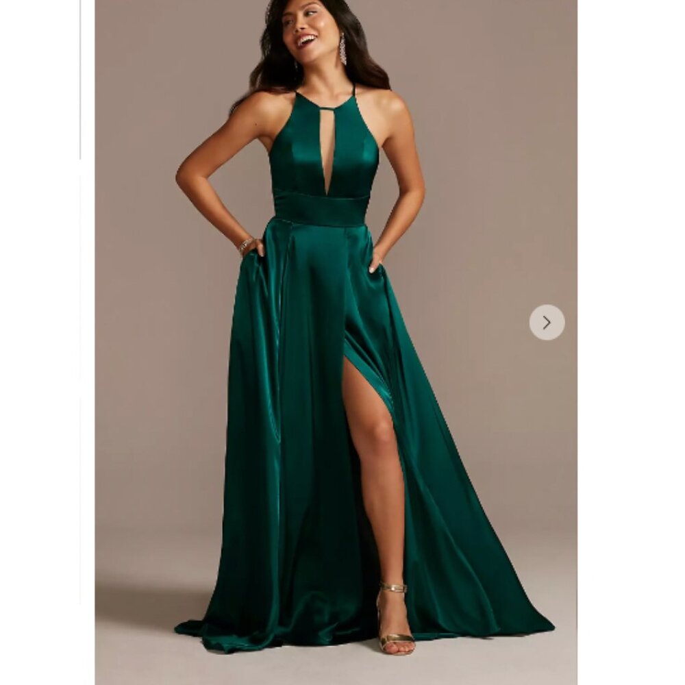 Charmeuse Keyhole Crisscross Back Dress
